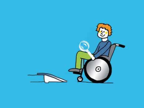 Symbolgrafik Rollstuhlrampen gebraucht